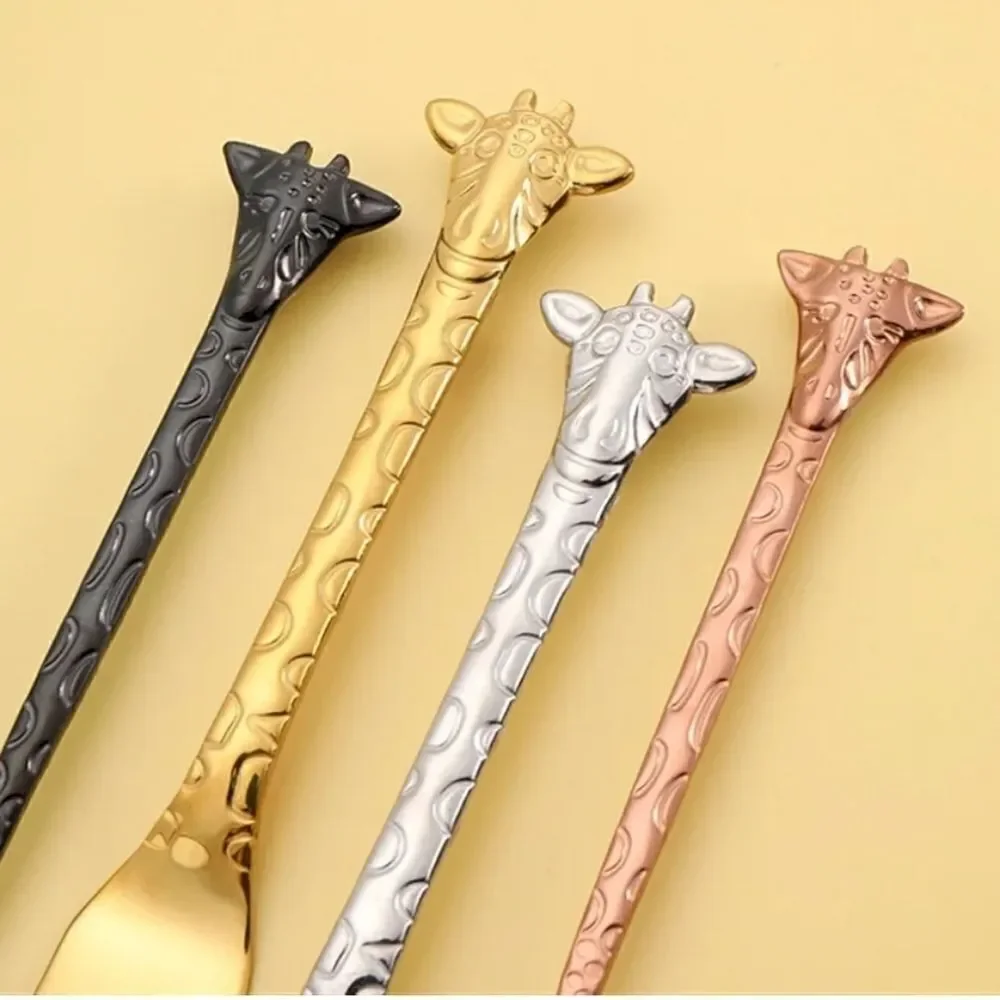 Giraffe Handle Spoon Set - Multicolor
